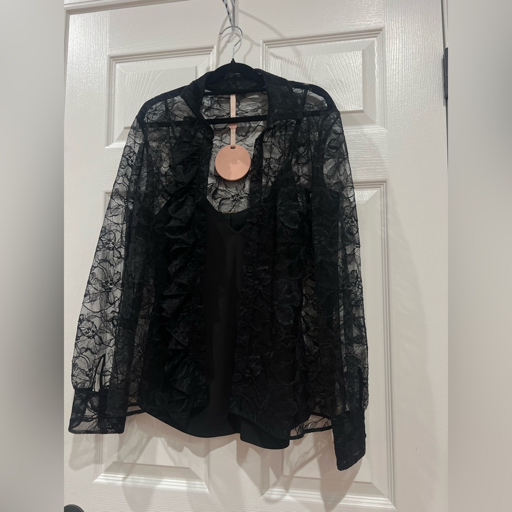 $430 ALEXIS LUZIA WOMEN BLACK LONG SLEEVE BLOUSE SIZE M